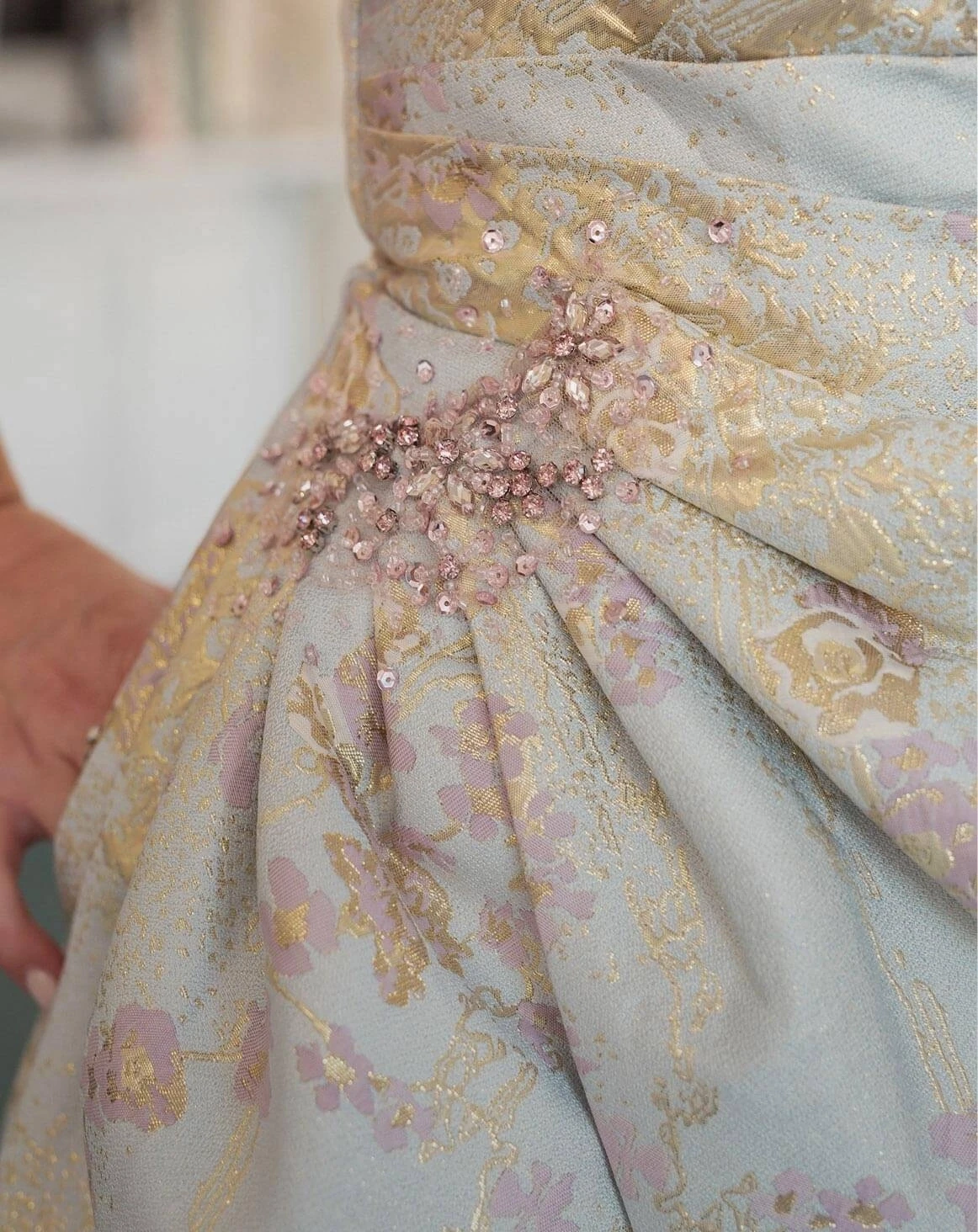 Photo of the model wearing a mothers gown